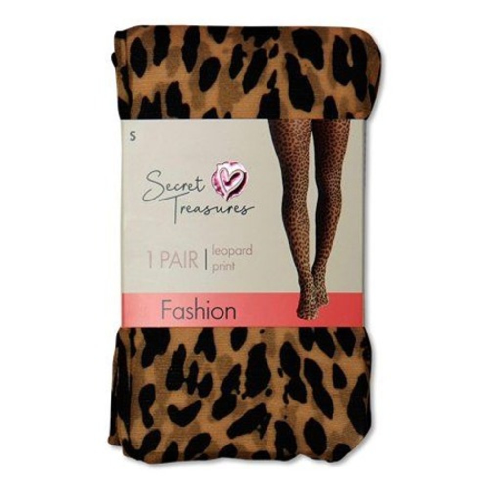 Secret Treasures Leopard Print Tights Womens L Brown Black NWT Animal Print